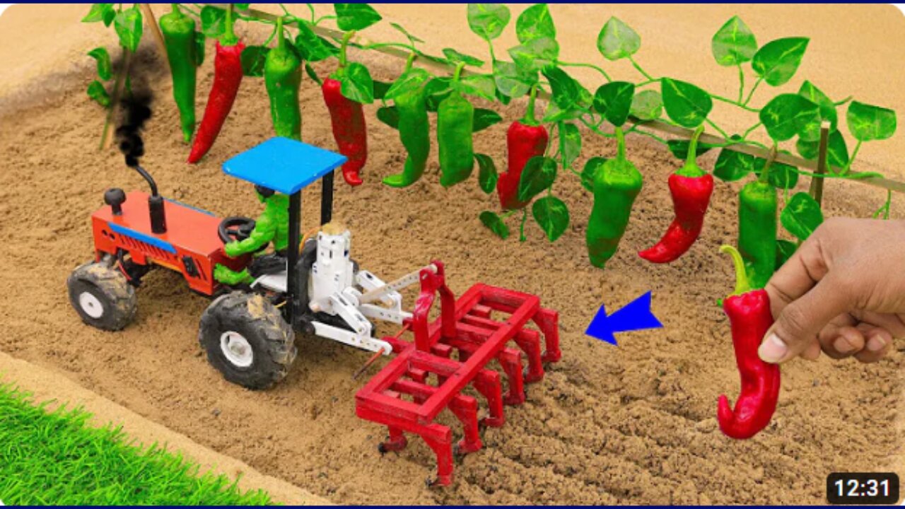 Diy mini tractor PART-4 making agriculture cultivator for Chilli Farming | pough machine