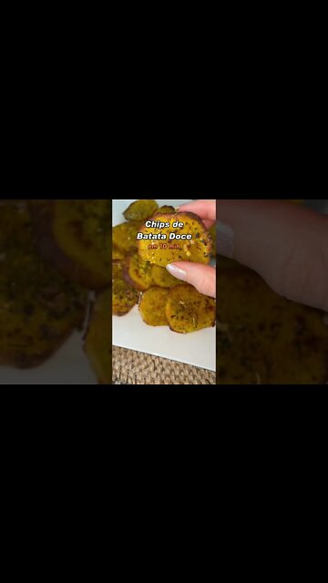 CHIPS DE BATATA DOCE NA AIR FRYER 😋🍠 | Receitas #Shorts