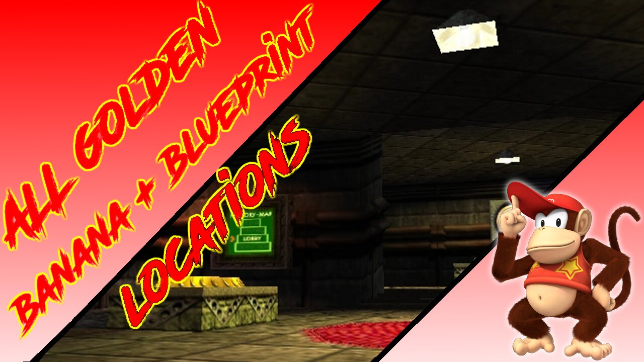 Donkey Kong 64 - Frantic Factory - Diddy Kong Golden Banana + Blueprint (Kasplat) Locations