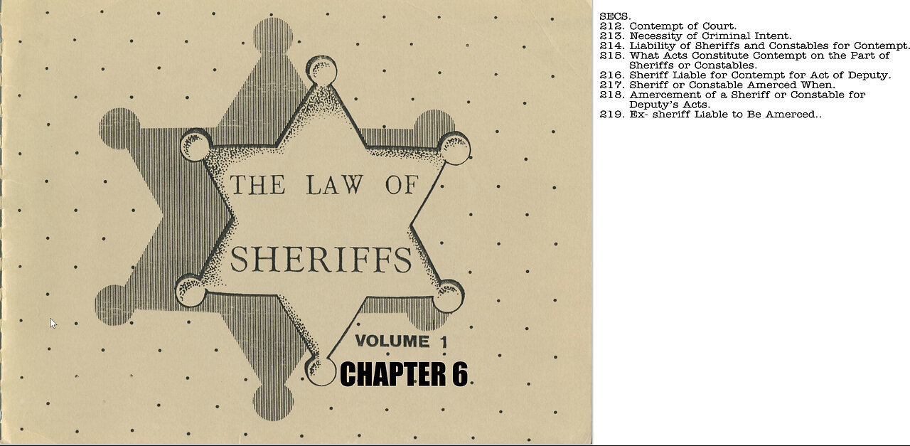 The Law of Sheriffs Chapter 6