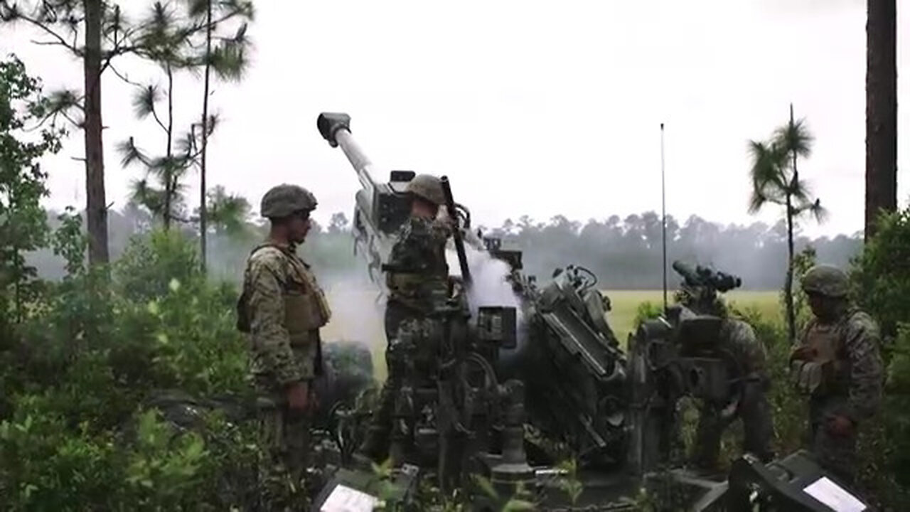 B-Roll: 1st Battalion, 10th Marine Regiment Artillery Exercise