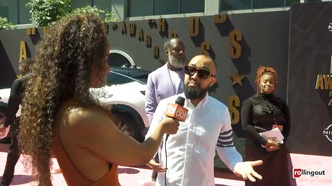 Brian Rikadu and Lamman Rucker chime in on who owns BET on the pink carpet