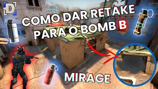 Como dar RETAKE para o BOMB B da MIRAGE | CSGO