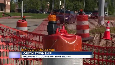 Baldwin Road construction begins in Orion Township