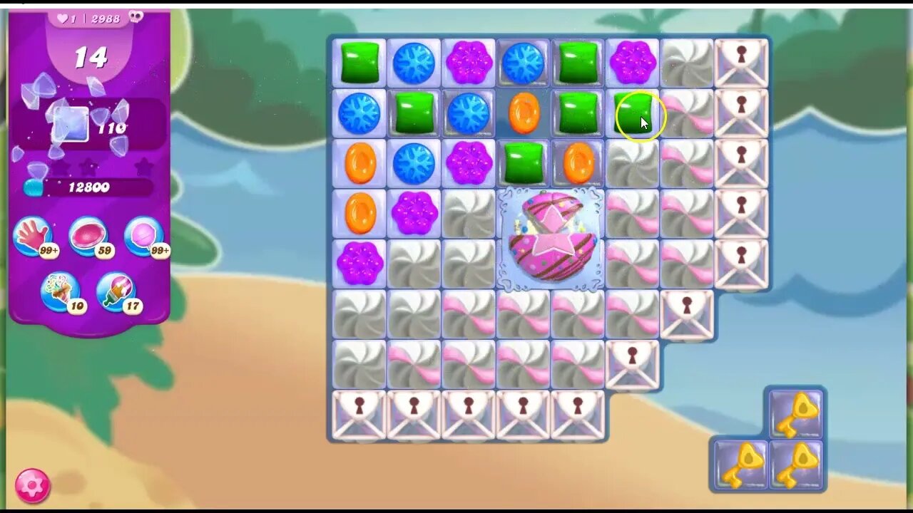 Candy Crush Level 2988 Talkthrough, 16 Moves 0 Boosters