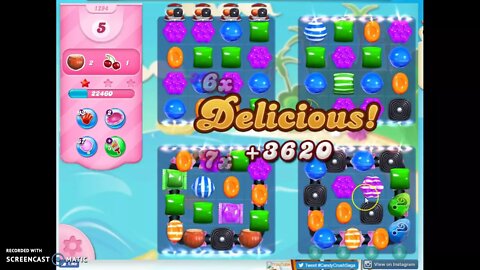 Candy Crush Level 1294 Audio Talkthrough, 2 Stars 0 Boosters