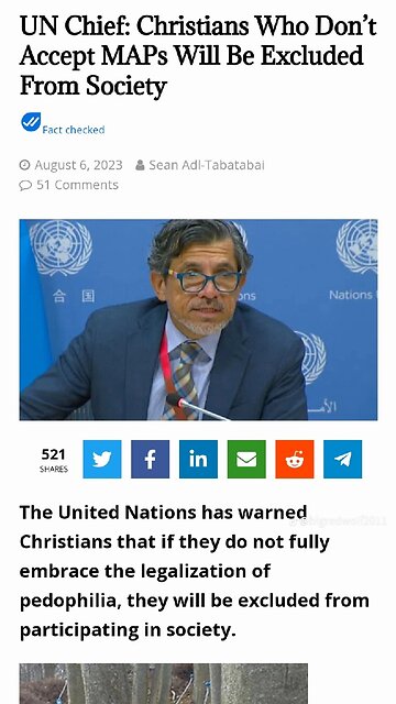 UN Chief: Christians Who Don't Accept MAPS Will Be Excluded From Society