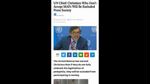 UN Chief: Christians Who Don't Accept MAPS Will Be Excluded From Society