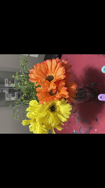 Flower Inspiration Project! #daisies #yellow #orange #inspiredbynature #shorts #abstractart #yycart