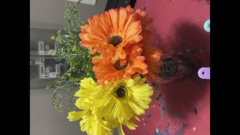 Flower Inspiration Project! #daisies #yellow #orange #inspiredbynature #shorts #abstractart #yycart