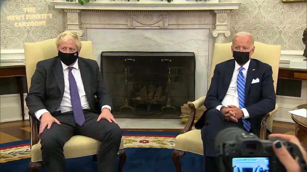 Biden aide cuts off Boris Johnson mid-sentence & shouts at confused media to leave in awkward chaos.