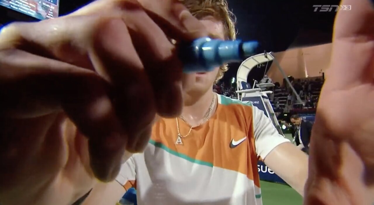 Russian Tennis Player Wrights Message to Putin on Camera Lense