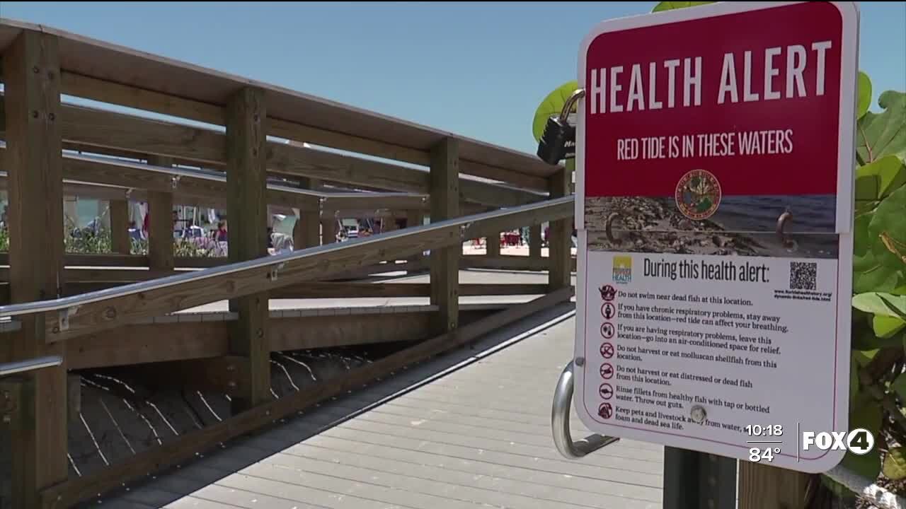 Wind directions can bring red tide toxins inland