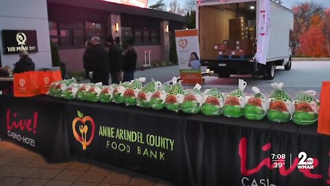 Live! Casino & Hotel Maryland donates 300 turkeys to Anne Arundel County Food Bank