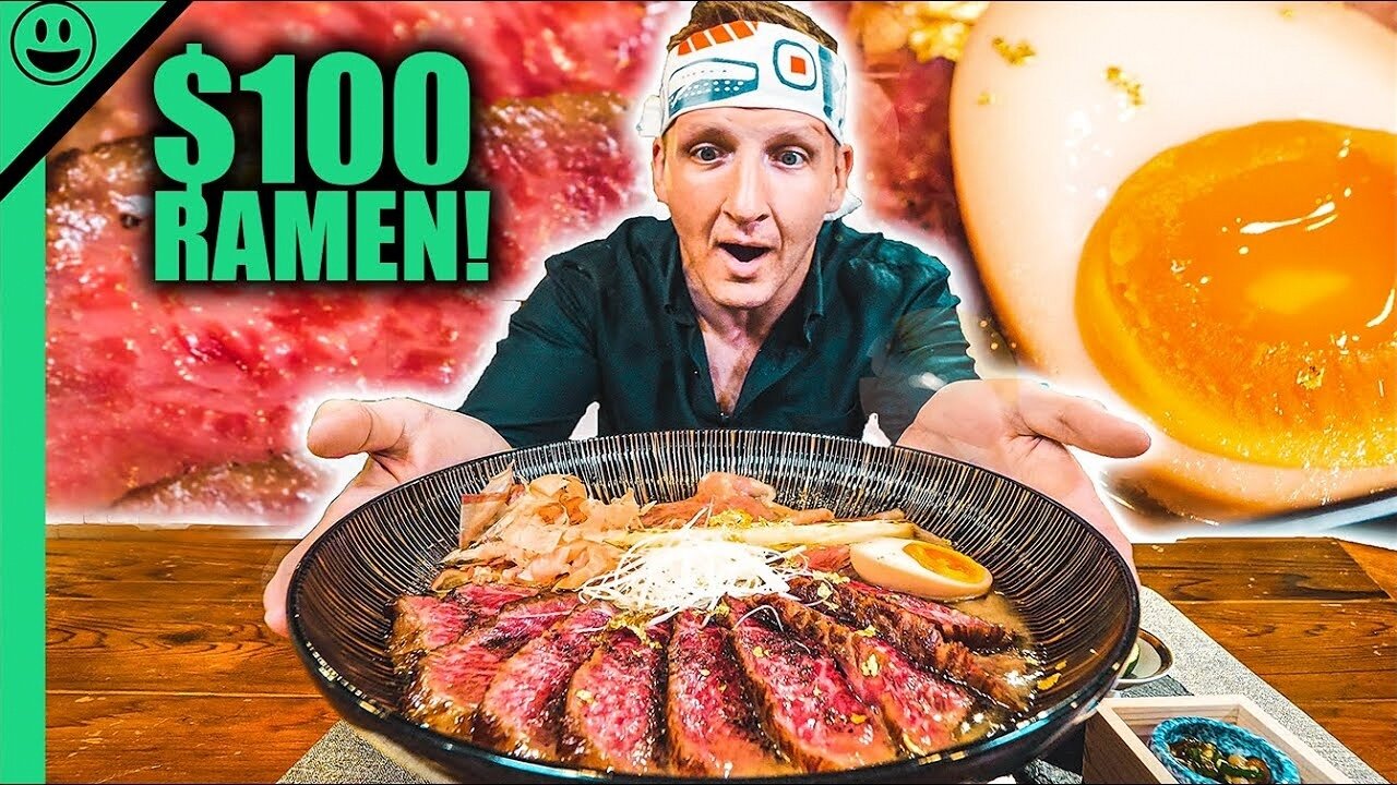 Eating $100 RAMEN in Tokyo!!! (Full Meal Feat. Shizuka Anderson)