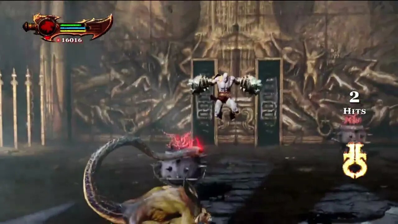 "Kratos' Descent: Journey through the Tisiphone Gate into Tartarus"