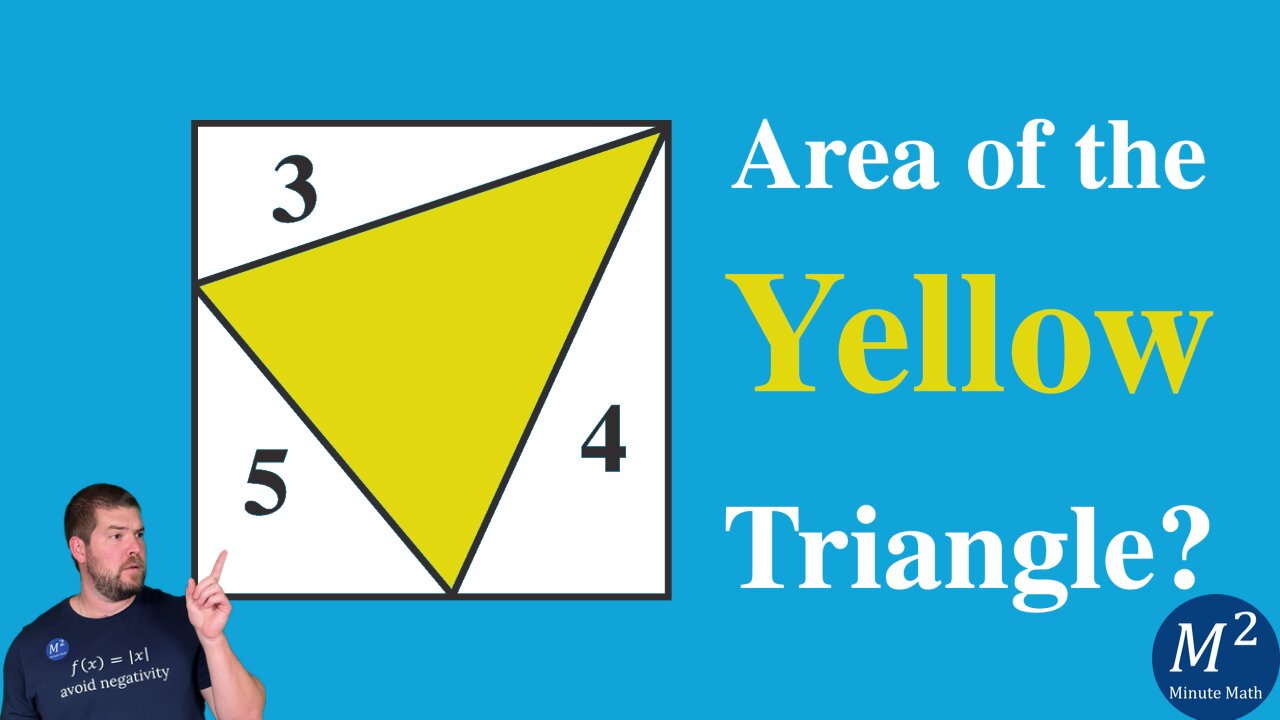 Can YOU Calculate the Area of the Inner Yellow Triangle that is Inside of a Square? | Minute Math