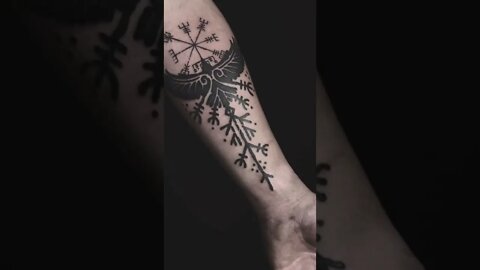 Viking Nordic Raven Arm Tattoo #shorts #tattoos #inked #youtubeshorts