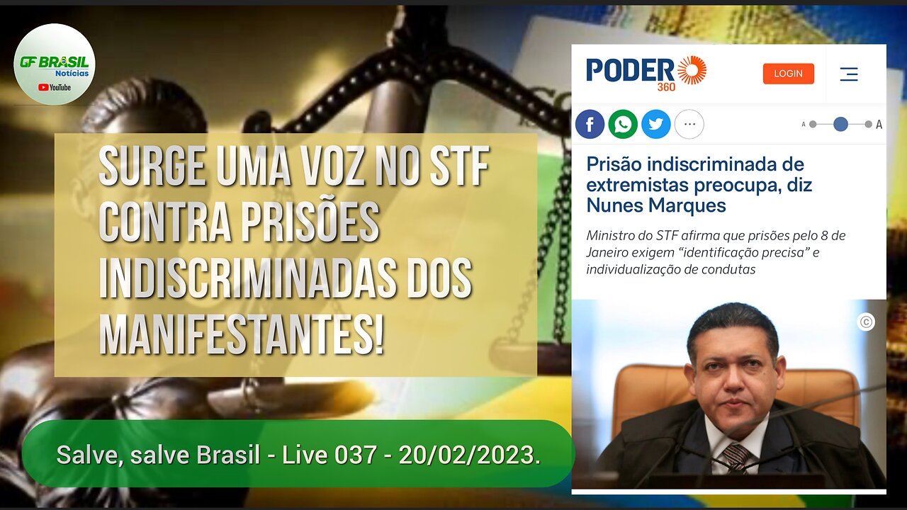 Noite de segunda-feira patriótica - Surge uma voz no STF contra prisões indiscriminadas - Live 037!