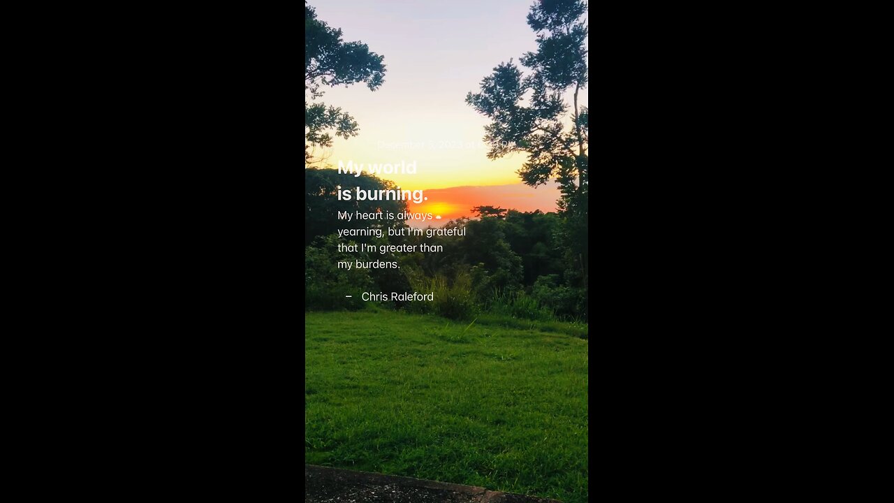 I'm grateful that I'm greater than my burdens - Chris Raleford