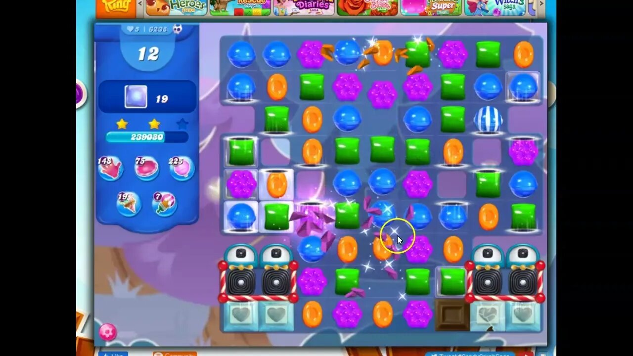 Candy Crush Level 6238 Talkthrough, 29 Moves 0 Boosters