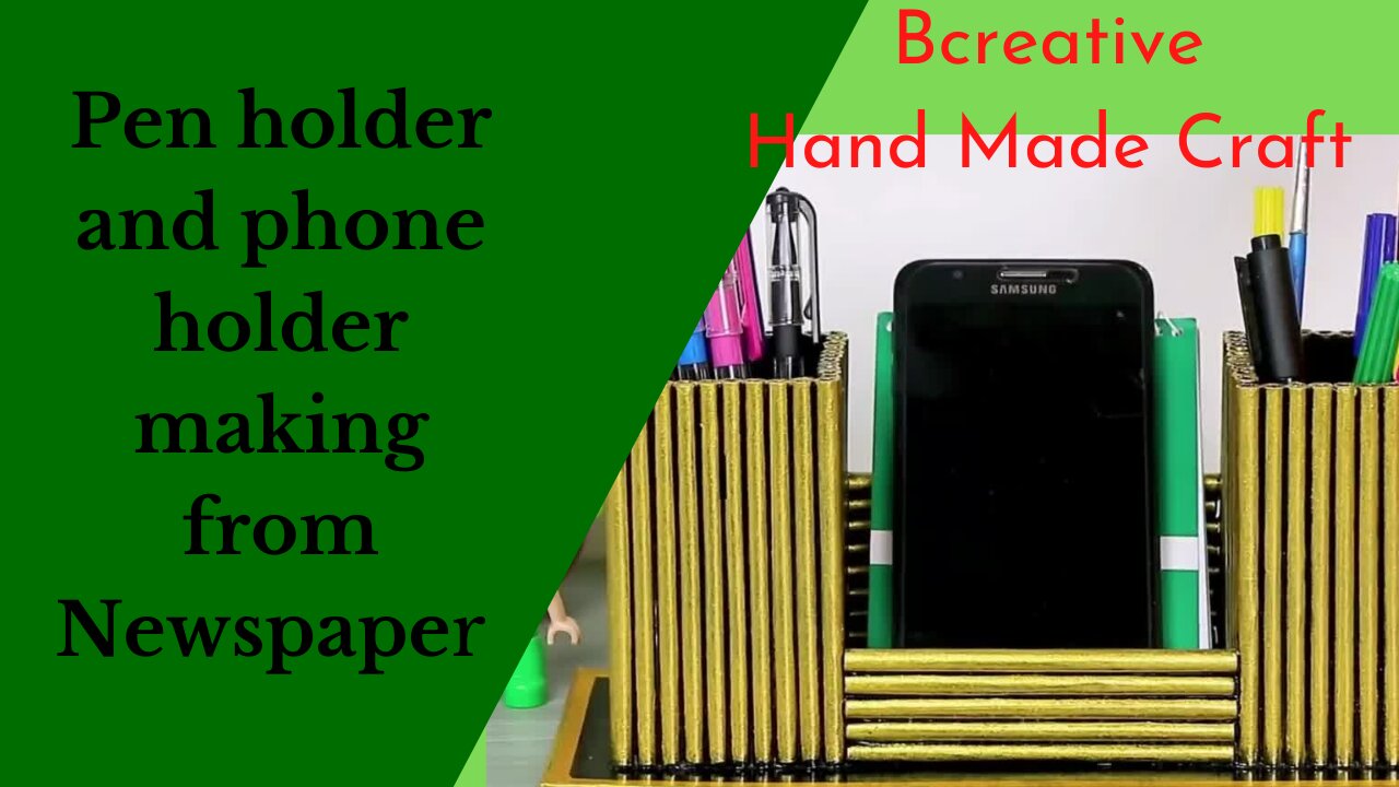 Pen holder and phone holder making from Newspaper || Hand Made Craft