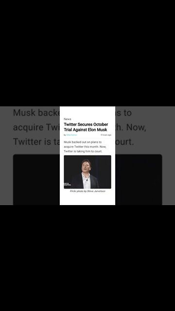 Elon Musk: Twitter Secures October Trial Against Elon Musk #cryptomash #elonmusk #AnsirAli