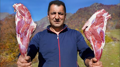 BEST LAMB LEGS COOKED IN THE MOUNTAINS EVER | AMAZING RECIPE LAMB OF LEGS