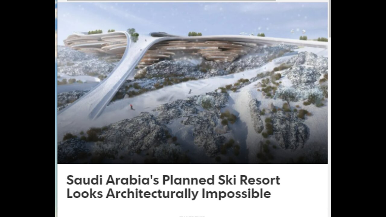 SAUDI ARABIA OUTDOOR SKI RESORT/FUTURISTIC CITY, 100% CLEAN ENERGY & SELF SUFFICIENT