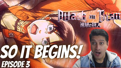 Attack on Titan FIRST Reaction! HIS BELT WAS BROKEN! Episode 3