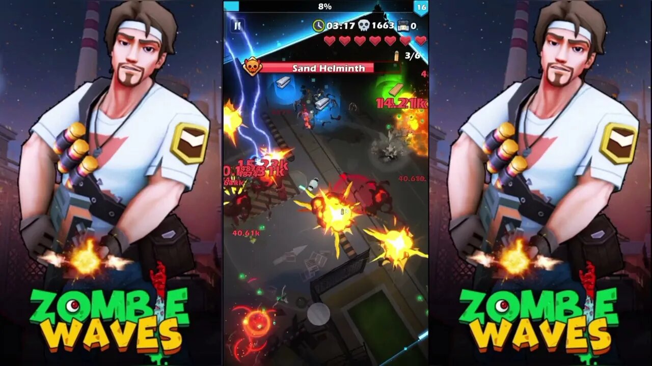 Zombie Waves Gameplay Challenge Stage 19: Ghost Town (Medium)