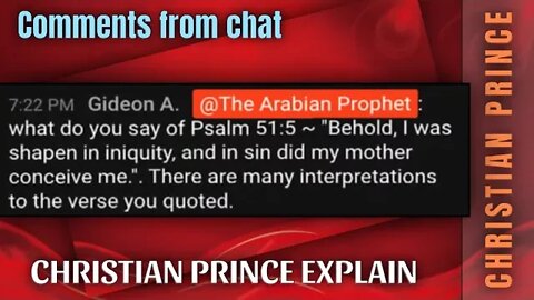 Comments from chat psalm 51:5 - Christian prince reply