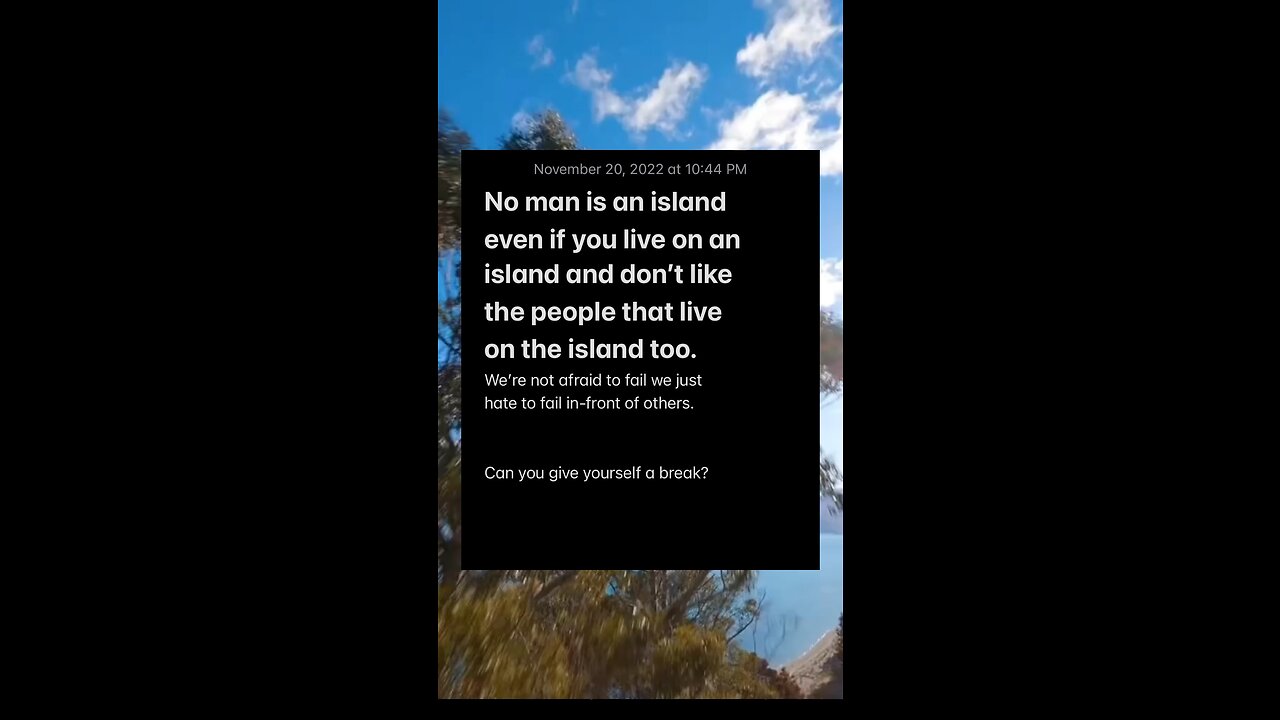Can you give yourself a break?