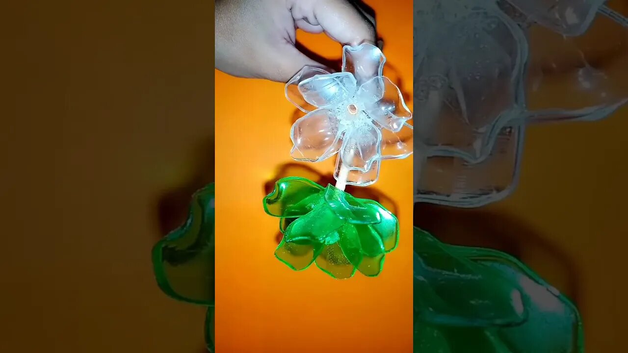 Diy Crystal Flower Making With Plastic bottle|Plastic Bottle Craft #shorts