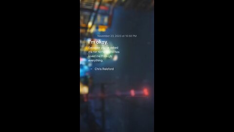 I’m okay - Chris Raleford
