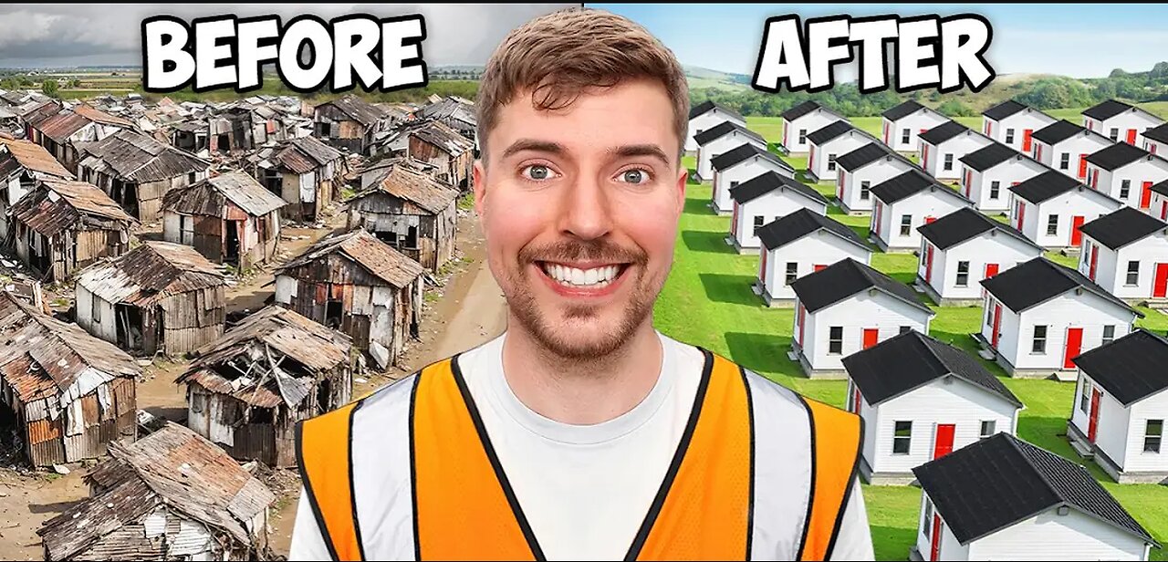 Mr beast giving 100 houses for poor people