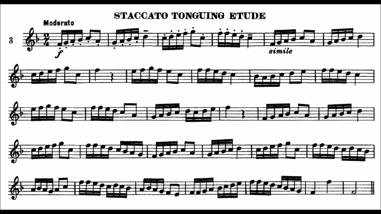[TRUMPET METHOD] Rubank Intermediate Method for Cornet or Trumpet - Staccato Tonguing Etude