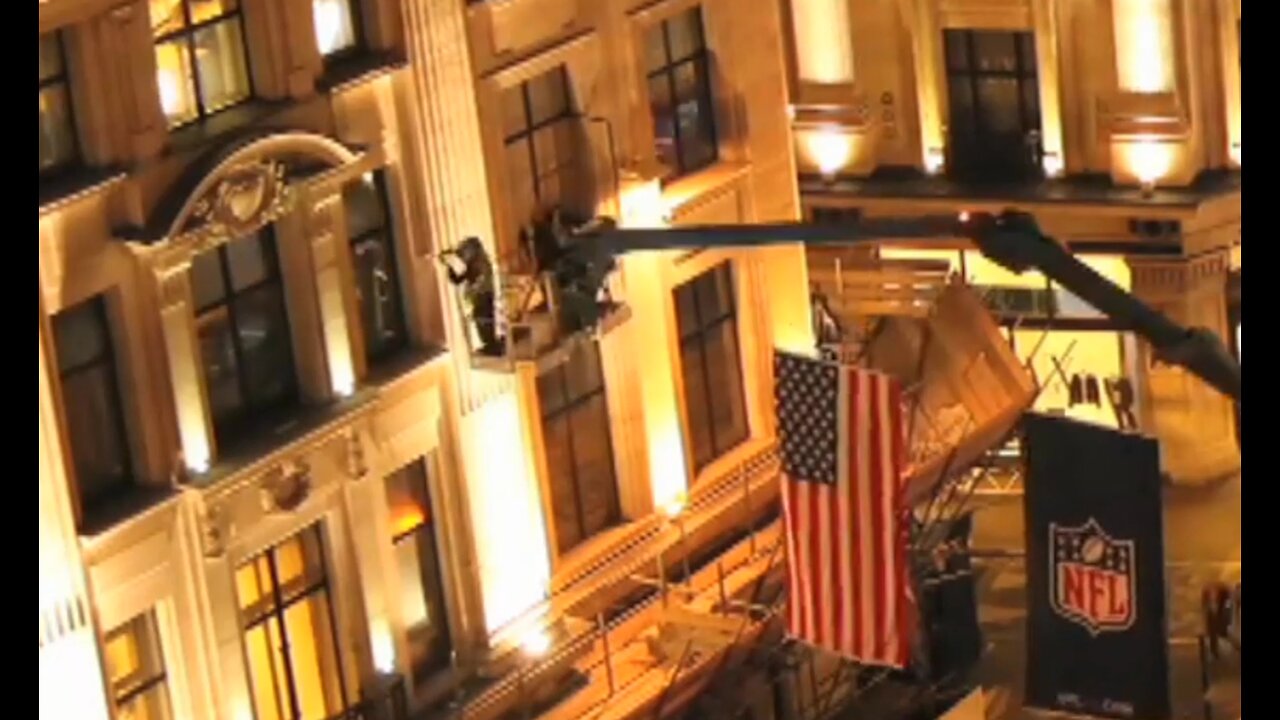 Installation of Flags over Regent Street.