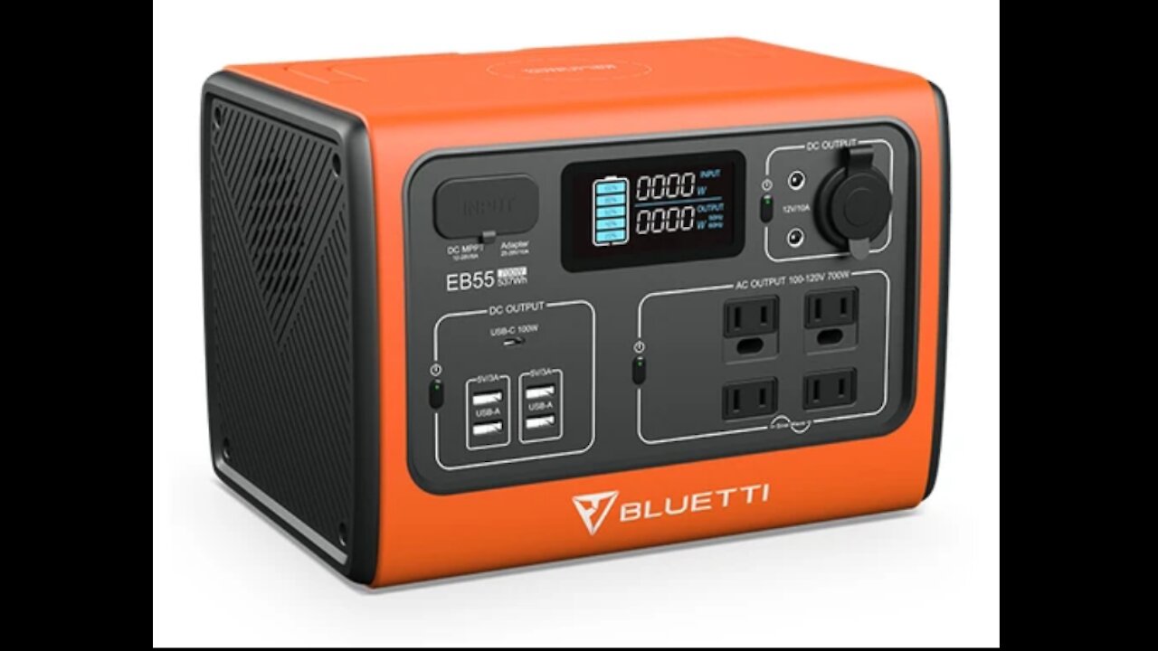 BLUETTI EB55 Portable Power Station 700W/537Wh Solar Generator - Orange