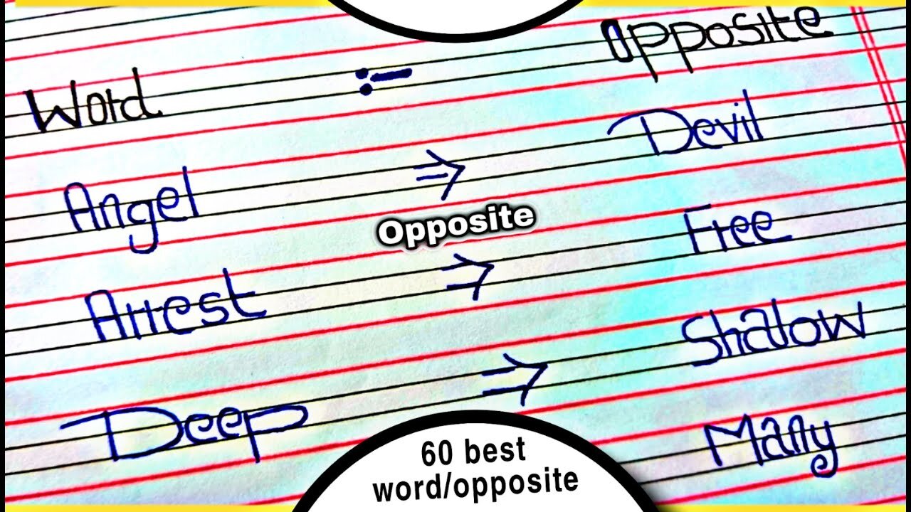 opposite words in english | opposite words | 60 important Opposite words in English