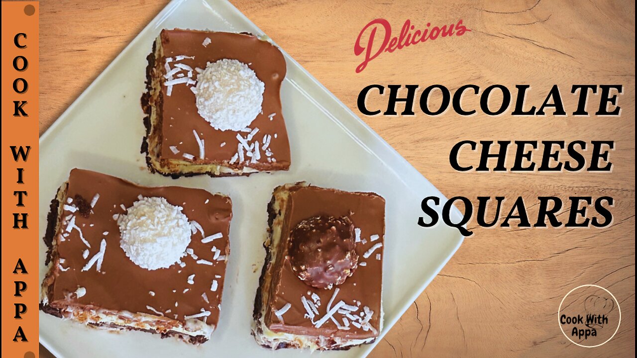 Chocolate Cheese Squares | Creamy Choco Bars | Fudge Cheesecake Squares | Cheesecake Brownie Squares