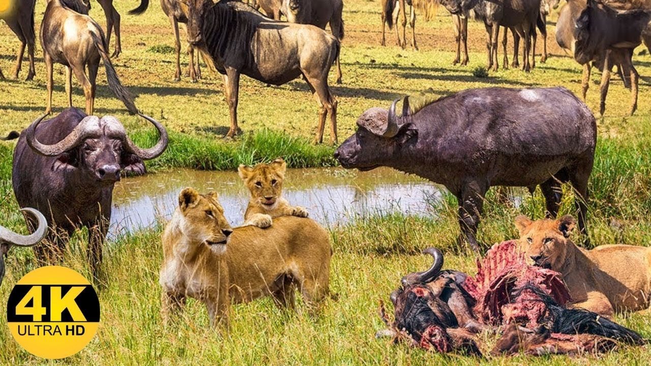 4K Nature Jungle Animals Video - African Wildlife With Relaxing Nature