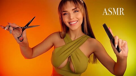 Sleep-Inducing ASMR Haircut 💤 | scissor sounds, scalp massage, spray bottle, brushing