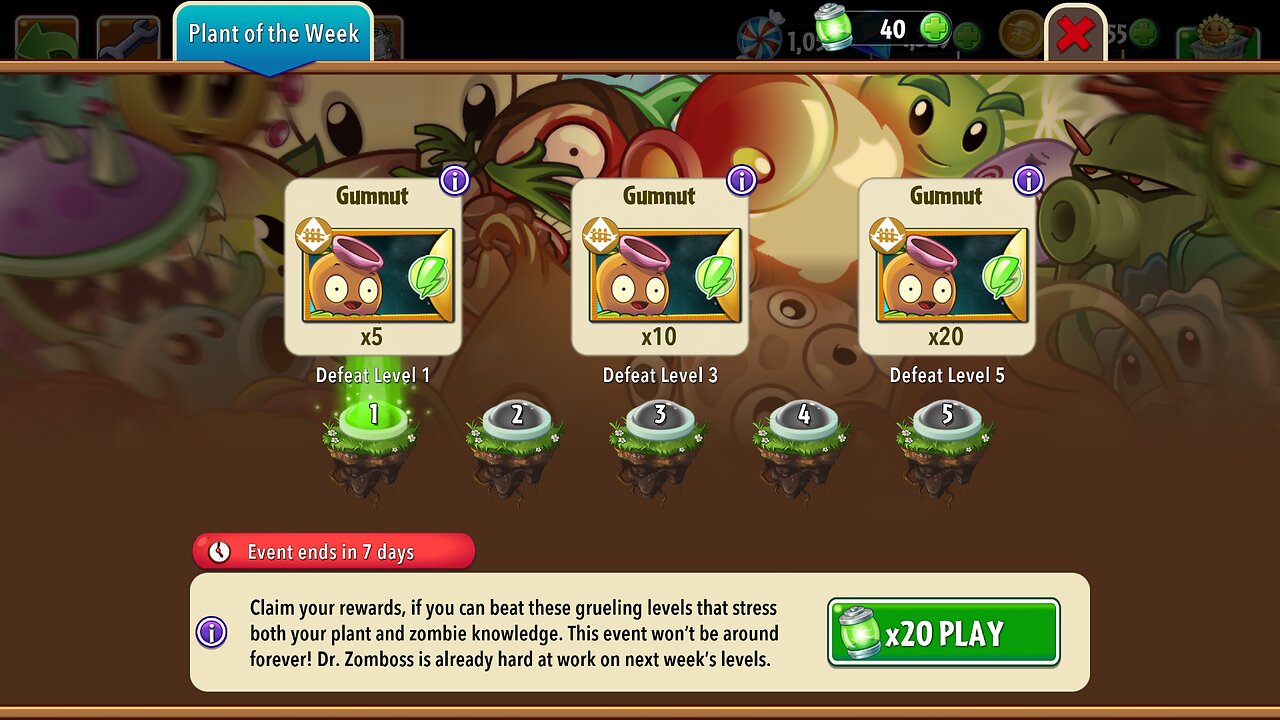 Plants vs Zombies 2 - Plant of the Week - Gumnut - June 2024