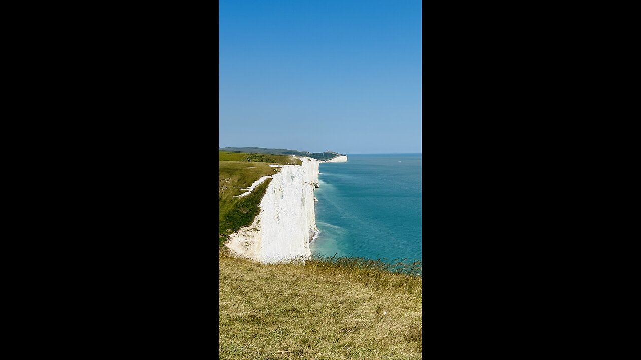 Seven sisters cliffs and beach view