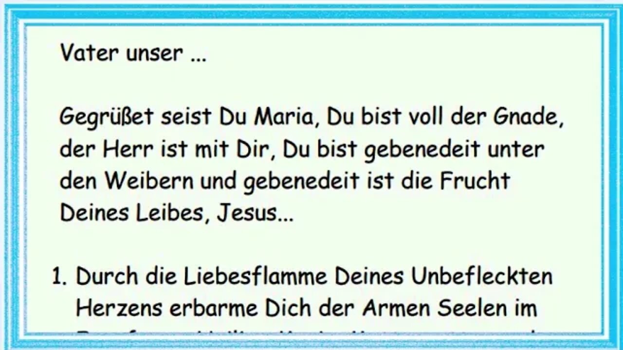 Der Rosenkranz der Liebesflamme des Unbefleckten Herzens Mariens für die Armen Seelen im Fegefeuer