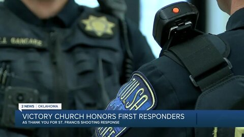 Victory Church honors first responders after Tulsa mass shooting