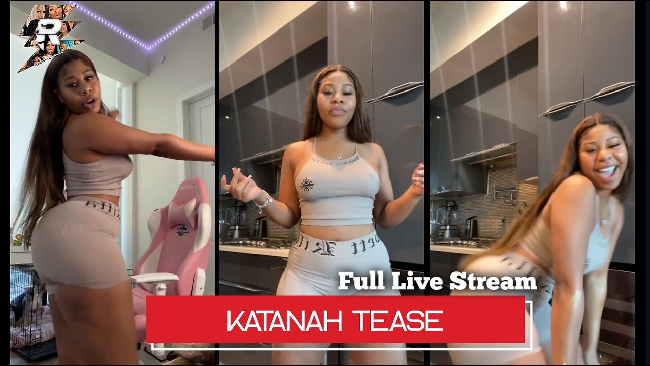 Katanah Tease Twerking in booty shorts