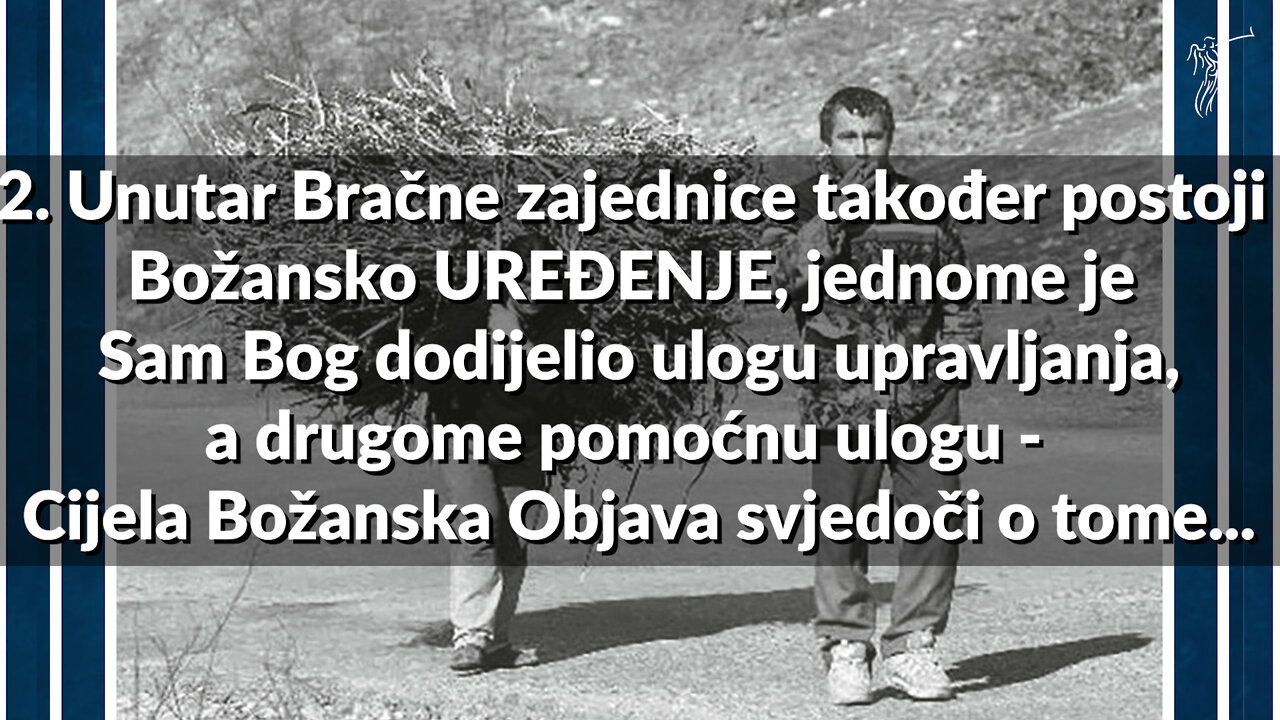 ZA ŽENE 2. Unutar Bračne zajednice - Božansko UREĐENJE, jednome uloga upravljanja, a drugome pomoćna