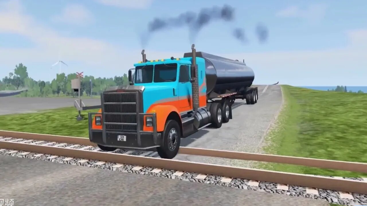 Car animation: There is a huge pit on the rails. I wanted to go in and wash the car!